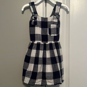 Navy & White dress with criss cross back